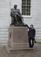 315-0621 Posing with Statue of John Harvard.jpg